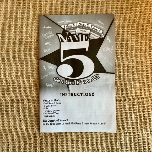 ENDLESS GAMES NAME 5 Board Game Complete Ages 12 + Like New - Picture 9 of 15